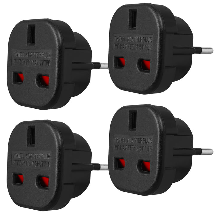 Maclean UK-uttag till EU-kontaktadapter, svart, MCE72, 4 st