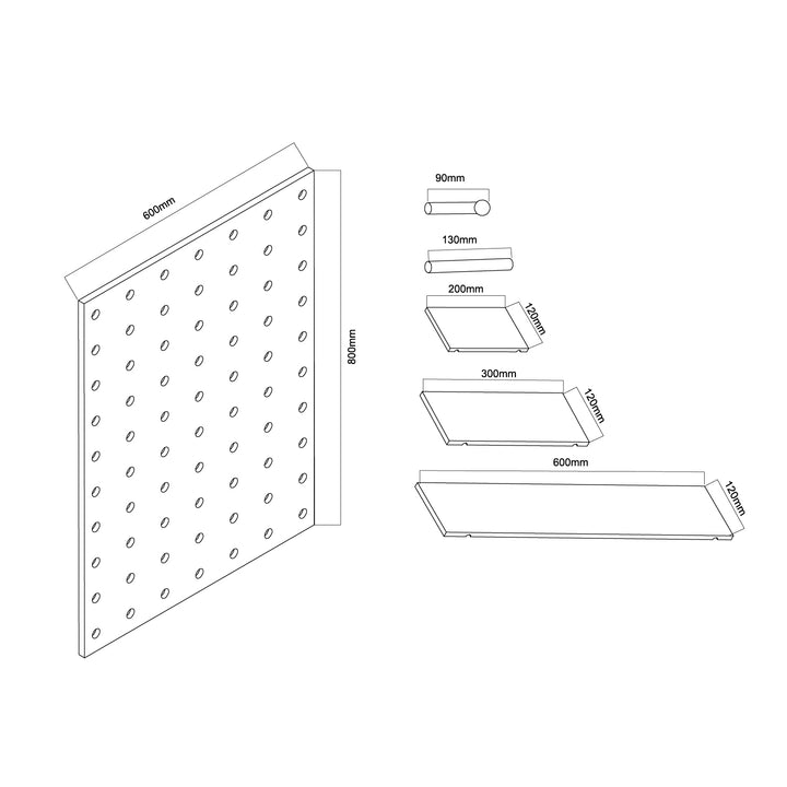 Whiteboard-arrangör i trä Maclean, ljus träfärg, 60x80 cm, max. 20 kg, MC-131 WD, 2 st