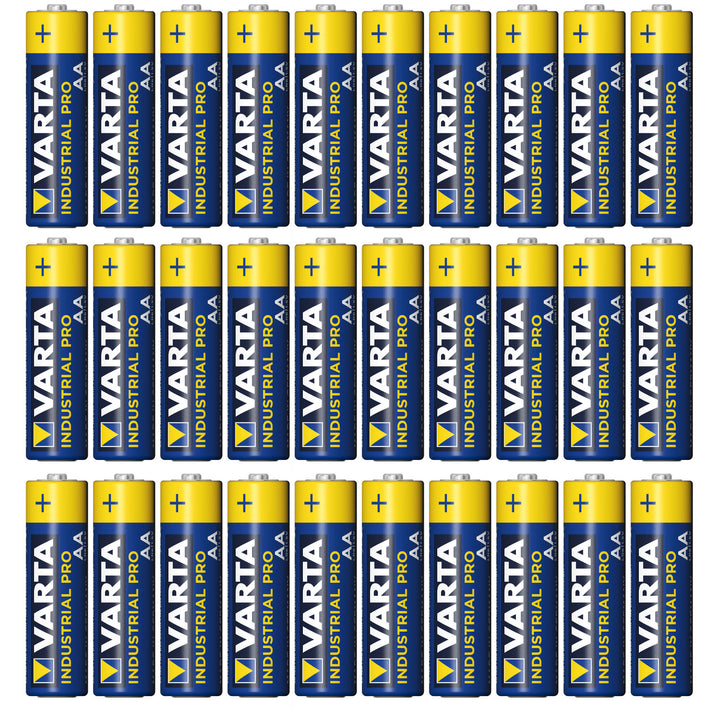 30x R-06 LR6 AA 1,5V alkaliskt batteri Varta Industrial 4006