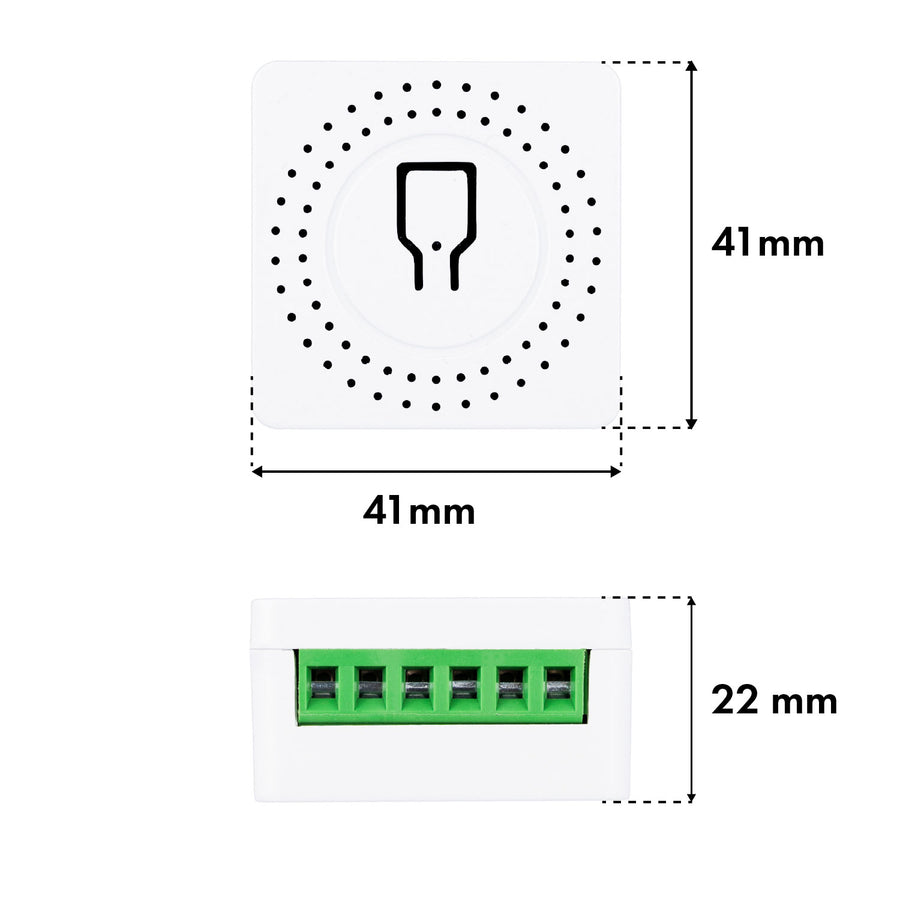 GreenBlue WiFi-relä för infälld montering, Android/iOS/Alexa/Google Home, 100–240 V växelström, 50/60 Hz, max. 16 A, för LED 150 W, GB739