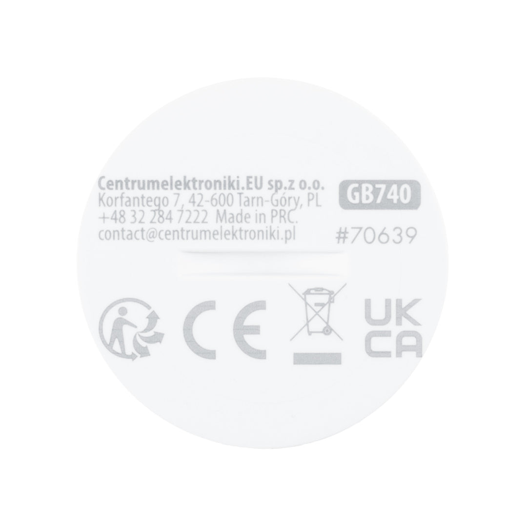 Trådlös rörelsesensor Zigbee Tuya GreenBlue, Android/iOS, CR2450 DC 3,0 V, detekteringsvinkel 120° / upp till 8 m, GB740
