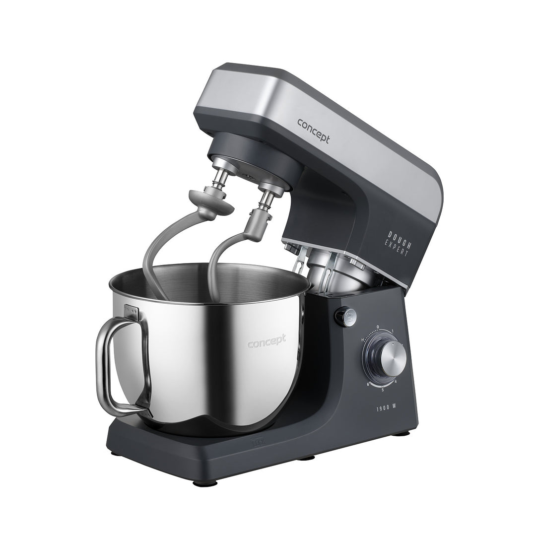 Concept Dough Expert planetarisk köksmaskin, effekt 1900 W, dubbel krok, funktion för uppvärmning av skålen, 6 olika hastigheter, RM6010