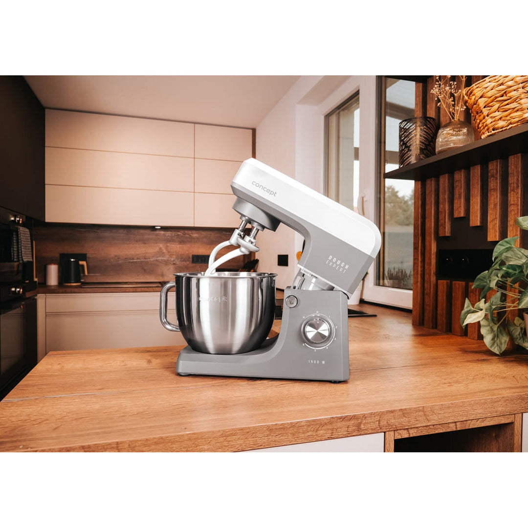 Concept Dough Expert planetarisk köksmaskin, effekt 1900 W, dubbel krok, funktion för uppvärmning av skålen, 6 olika hastigheter, RM6010