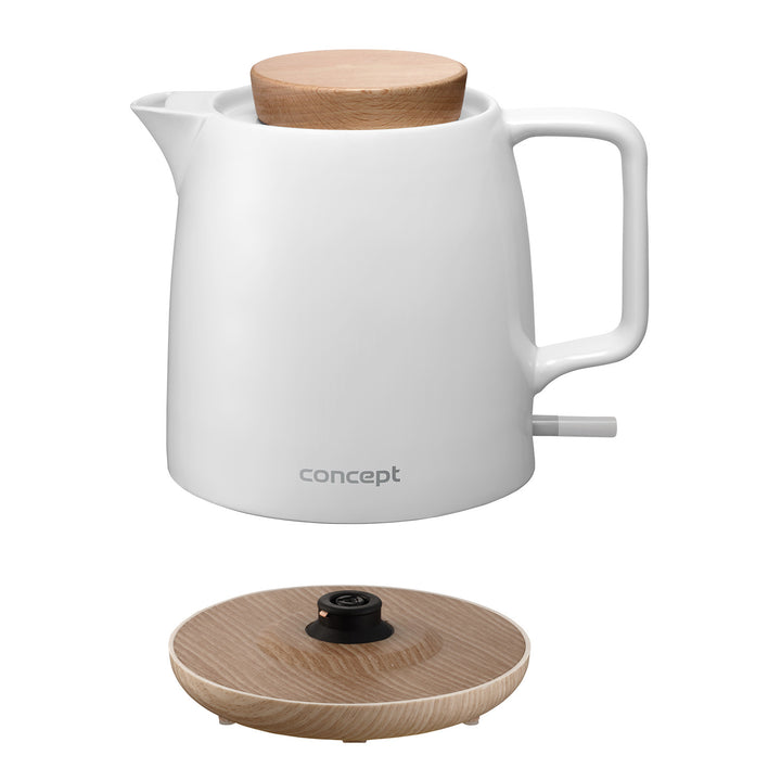 Concept elektrisk vattenkokare, kapacitet 1 liter, 1200 W, vit, Strix-kontakt, kalkfilter, vridbar bas, RK0085