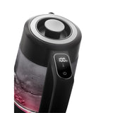 Concept elektrisk vattenkokare i glas, kapacitet 1,7 l, effekt 1850–2200 W, färg svart, Strix-kontakt, temperaturreglering, digital styrning, RK4195