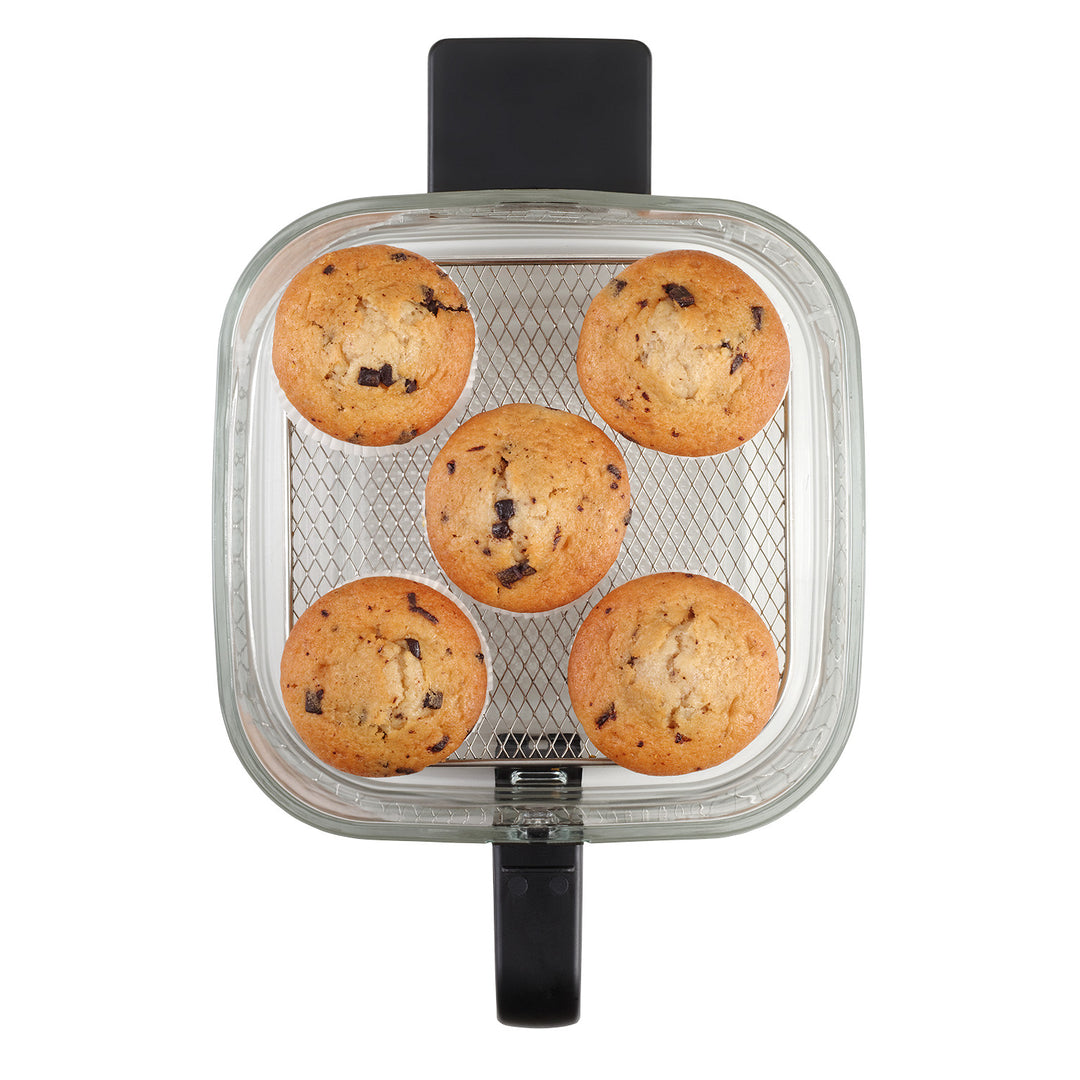 Fritös utan fett Concept Glass&Fast, kapacitet 5,5 l, 7 program, pekskärm med LED-display, hälsosam friteringsläge, glasbehållare, FR5500