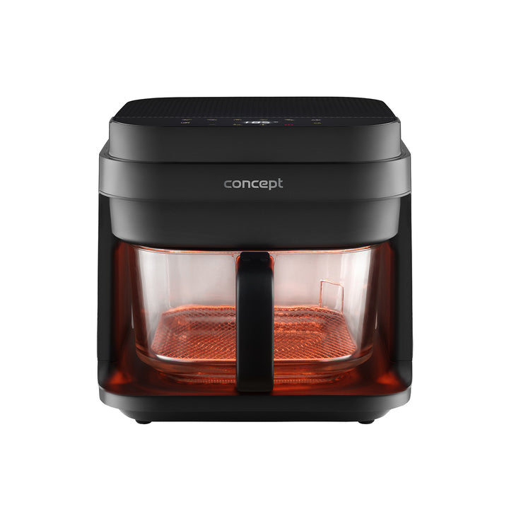 Fritös utan fett Concept Glass&Fast, kapacitet 5,5 l, 7 program, pekskärm med LED-display, hälsosam friteringsläge, glasbehållare, FR5500