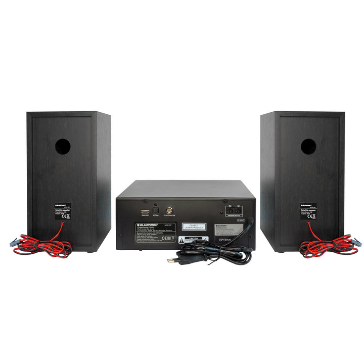 Blaupunkt mikrotorn, effekt 150 W, FM-radio, AUX-uttag och USB-anslutning, Bluetooth, HDMI-ingång, klocka med alarm, LED-display, färg svart, MS30.02BT