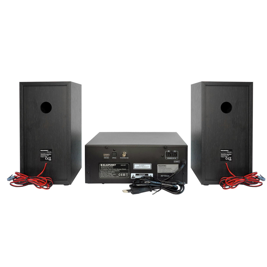 Blaupunkt mikrotorn, effekt 150 W, FM-radio, AUX-uttag och USB-anslutning, Bluetooth, HDMI-ingång, klocka med alarm, LED-display, färg svart, MS30.02BT
