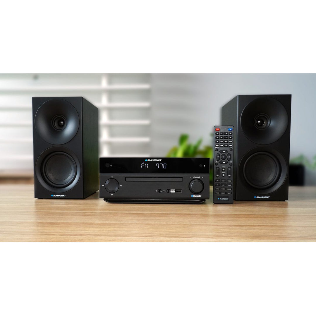 Blaupunkt mikrotorn, effekt 150 W, FM-radio, AUX-uttag och USB-anslutning, Bluetooth, HDMI-ingång, klocka med alarm, LED-display, färg svart, MS30.02BT