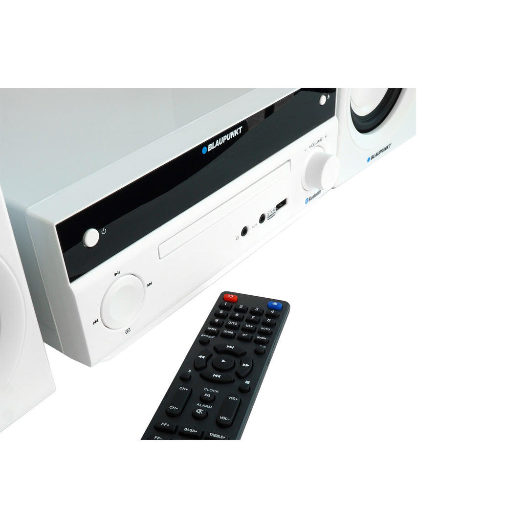 Blaupunkt mikrotorn, effekt 150 W, FM-radio, AUX-uttag och USB-anslutning, Bluetooth, HDMI-ingång, klocka med alarm, LED-display, färg vit, MS30.02BT