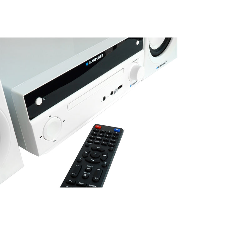 Blaupunkt mikrotorn, effekt 150 W, FM-radio, AUX-uttag och USB-anslutning, Bluetooth, HDMI-ingång, klocka med alarm, LED-display, färg vit, MS30.02BT