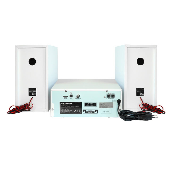 Blaupunkt mikrotorn, effekt 150 W, FM-radio, AUX-uttag och USB-anslutning, Bluetooth, HDMI-ingång, klocka med alarm, LED-display, färg vit, MS30.02BT