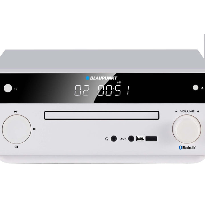 Blaupunkt mikrotorn, effekt 150 W, FM-radio, AUX-uttag och USB-anslutning, Bluetooth, HDMI-ingång, klocka med alarm, LED-display, färg vit, MS30.02BT