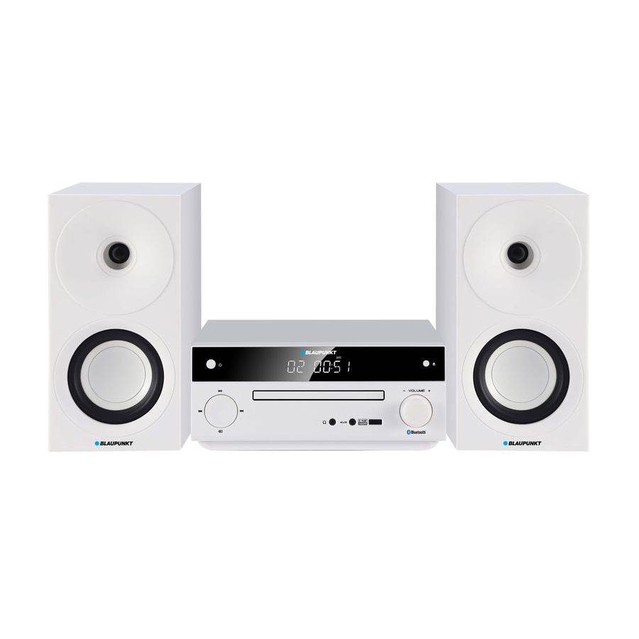 Blaupunkt mikrotorn, effekt 150 W, FM-radio, AUX-uttag och USB-anslutning, Bluetooth, HDMI-ingång, klocka med alarm, LED-display, färg vit, MS30.02BT