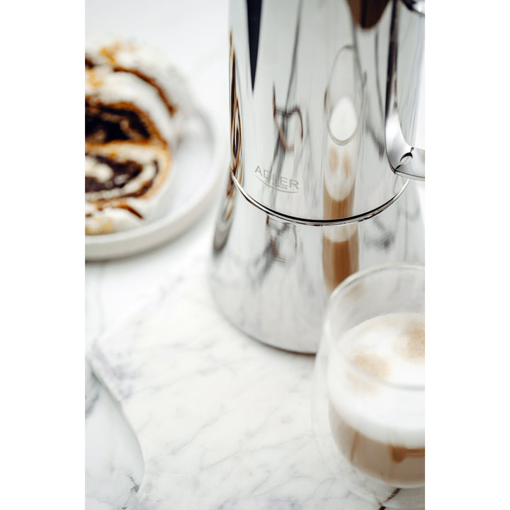 Adler kaffebryggare, espressobryggare, kapacitet 620 ml, färg silverstål, AD 4417
