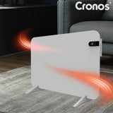 Cronos elektrisk radiator, vit, effekt 450 W, värmer upp rum på upp till 14 m2, inbyggd termostat, fjärrkontroll, funktion för att upptäcka öppna fönster, ben ingår, WFH-450TW
