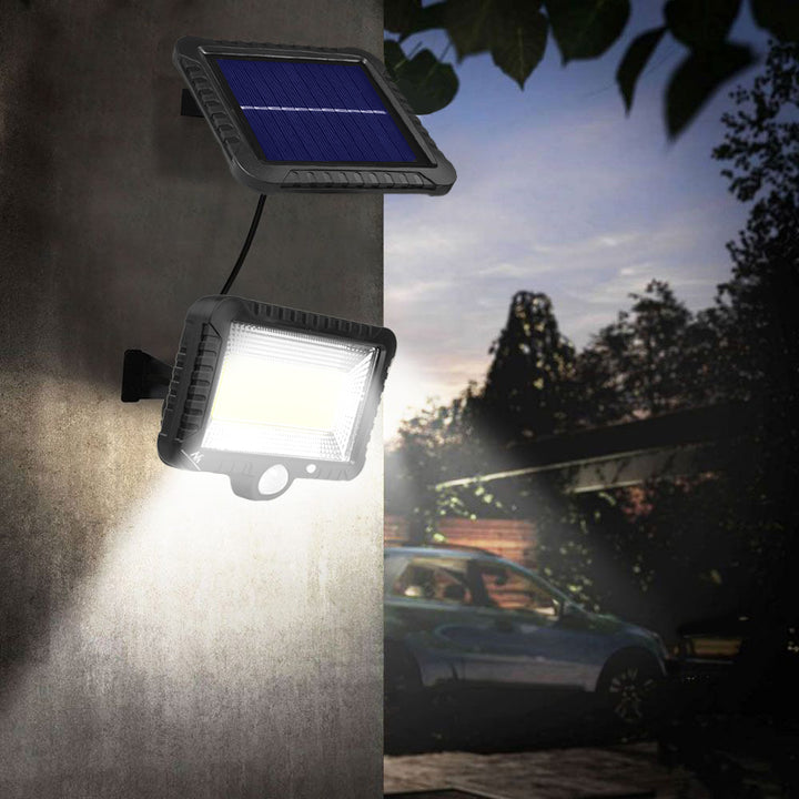 Solar LED-strålkastare med rörelsesensor Maclean, IP44, 5W, 400lm, 6000K, litiumbatteri 1300 mAh, 5,5V DC MCE438, 2 stycken