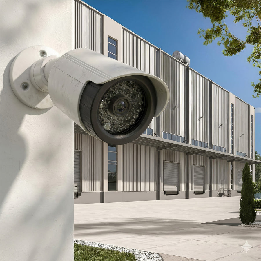 Set med två attrapper av rörformade kameror, IR-LED-dioder, vita, strömförsörjning 2xAA (ingår), ABS, IR1800 WT