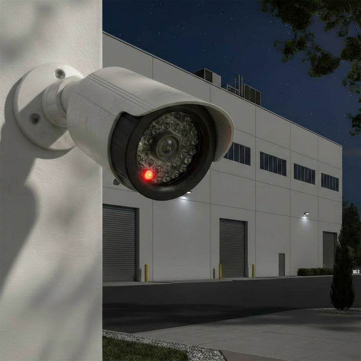 Set med två attrapper av rörformade kameror, IR-LED-dioder, vita, strömförsörjning 2xAA (ingår), ABS, IR1800 WT