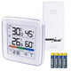 Trådlös väderstation GreenBlue, temperatur + luftfuktighet IN/OUT, klocka + alarm + datum, val mellan °C / °F, räckvidd upp till 60 m, GB169, 4x AAA-batteri