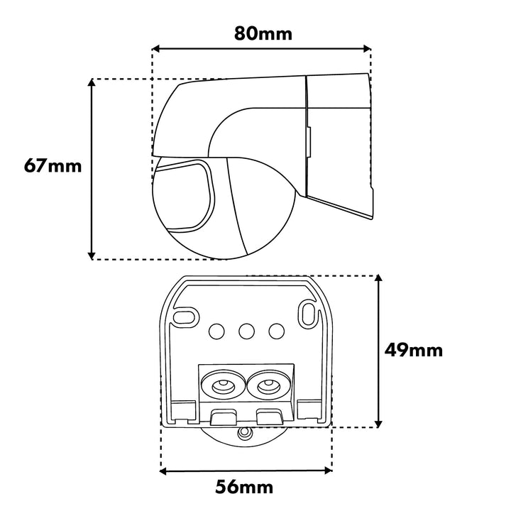 Maclean PIR-rörelsesensor 12–24 V, infraröd, IP44, vit, räckvidd 12 m, max. belastning 60/120 W, MCE623 W