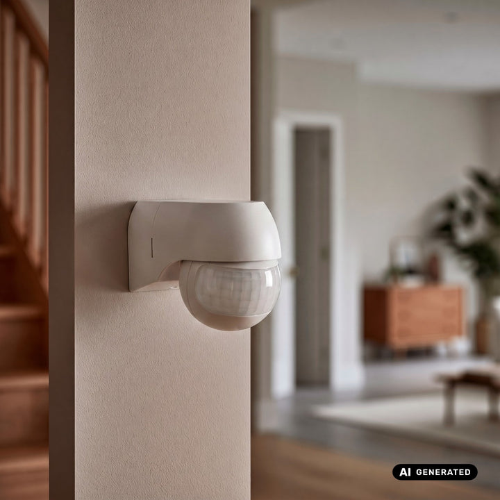 Maclean PIR-rörelsesensor 12–24 V, infraröd, IP44, vit, räckvidd 12 m, max. belastning 60/120 W, MCE623 W