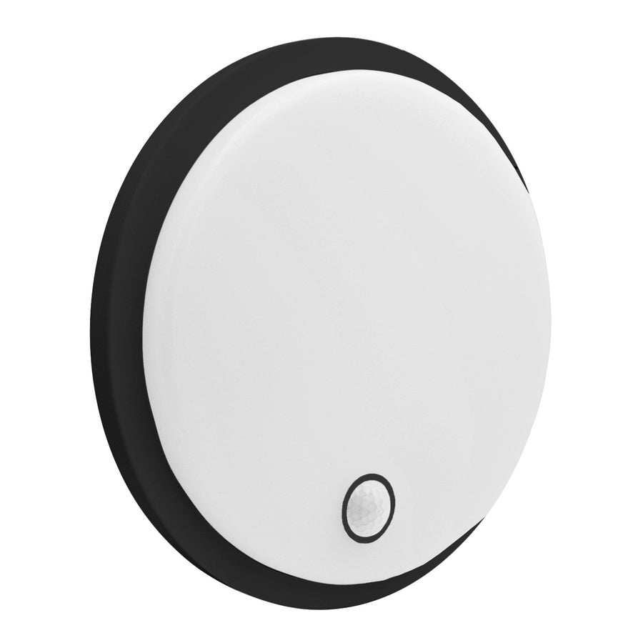 Maclean LED-lampa med rörelsesensor, PIR-sensor, svart, 10 W/15/18 W, IP65, justerbar färgtemperatur 3000/4000/6000 K, MCE535 B