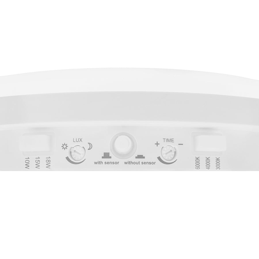 Maclean LED-lampa med rörelsesensor, PIR-sensor, vit, 10 W/15/18 W, IP65, justerbar färgtemperatur 3000/4000/6000 K, MCE535 W