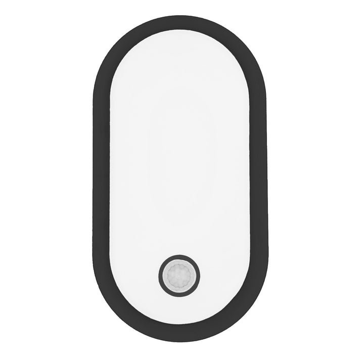 Maclean LED-lampa med rörelsesensor, PIR-sensor, svart, 10 W/15 W/18 W, IP65, färginställning 3000/4000/6000 K, MCE534 B