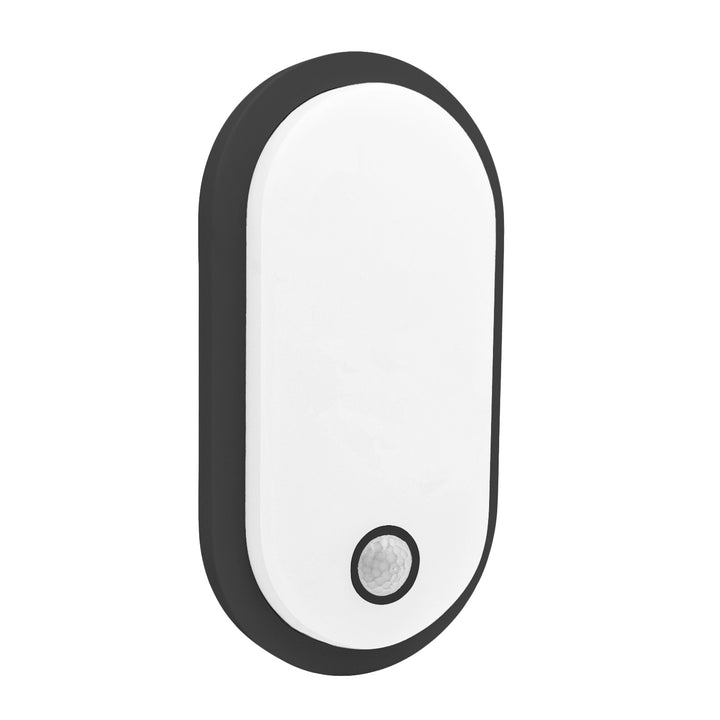 Maclean LED-lampa med rörelsesensor, PIR-sensor, svart, 10 W/15 W/18 W, IP65, färginställning 3000/4000/6000 K, MCE534 B