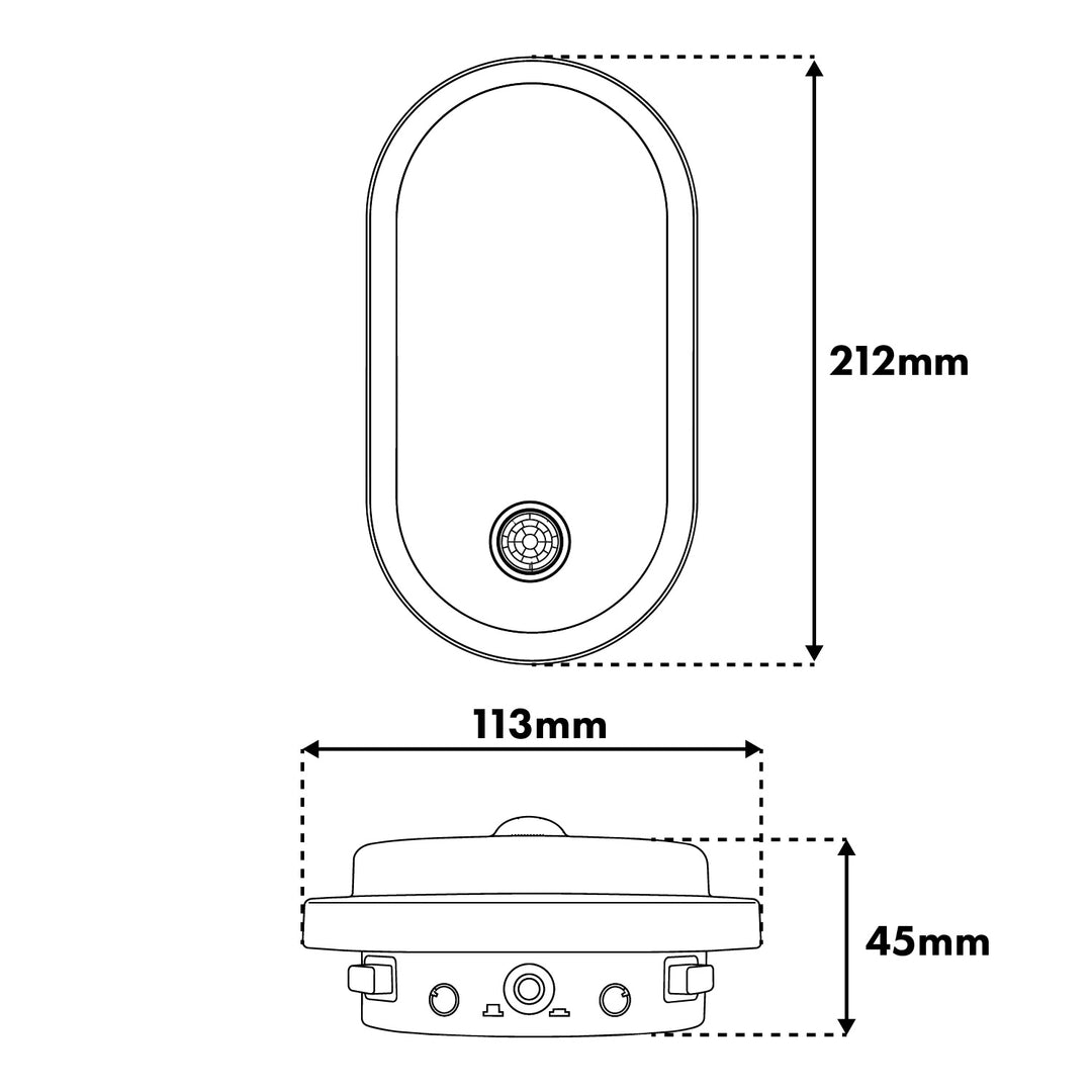Maclean LED-lampa med rörelsesensor, PIR-sensor, svart, 10 W/15 W/18 W, IP65, färginställning 3000/4000/6000 K, MCE534 B