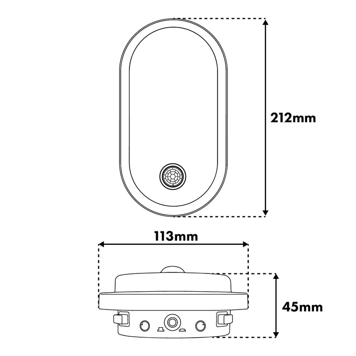 Maclean LED-lampa med rörelsesensor, PIR-sensor, svart, 10 W/15 W/18 W, IP65, färginställning 3000/4000/6000 K, MCE534 B