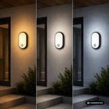 Maclean LED-lampa med rörelsesensor, PIR-sensor, svart, 10 W/15 W/18 W, IP65, färginställning 3000/4000/6000 K, MCE534 B