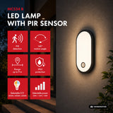 Maclean LED-lampa med rörelsesensor, PIR-sensor, svart, 10 W/15 W/18 W, IP65, färginställning 3000/4000/6000 K, MCE534 B
