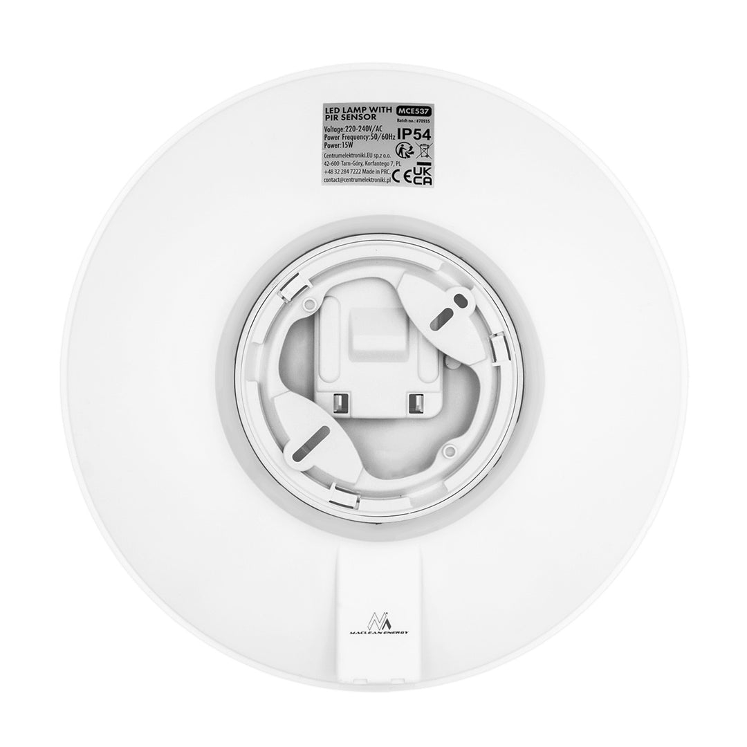 Maclean LED-lampa med PIR-sensor, takmonterad, 15 W, 1300 lm, IP54, 220–240 V~ 50/60 Hz, MCE537