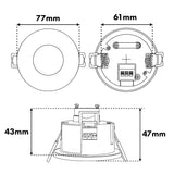 Maclean PIR-rörelsesensor, för infällning, räckvidd 8 m, 600 W/1 200 W, 220–240 V AC, 50/60 Hz, MCE821