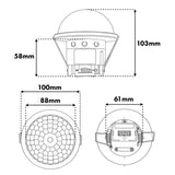 Maclean PIR-närvarosensor, för infällning, räckvidd 10x40 m, 1000 W/2000 W, 220–240 V AC, 50/60 Hz, IP54, MCE822