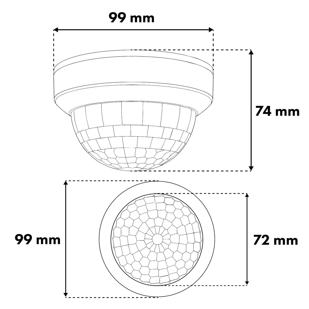 Maclean PIR-närvarosensor, för ytmontering, räckvidd 10x40 m, 1000 W/2000 W, 220–240 V AC, 50/60 Hz, MCE823