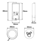 Maclean infälld touchbrytare, <40 mm, 110–240 V växelström, max. belastning 600 W för LED, MCE824