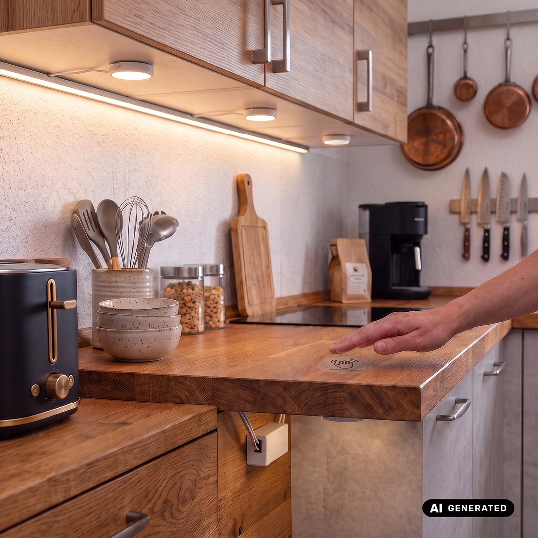 Maclean infälld touchbrytare, <40 mm, 110–240 V växelström, max. belastning 600 W för LED, MCE824
