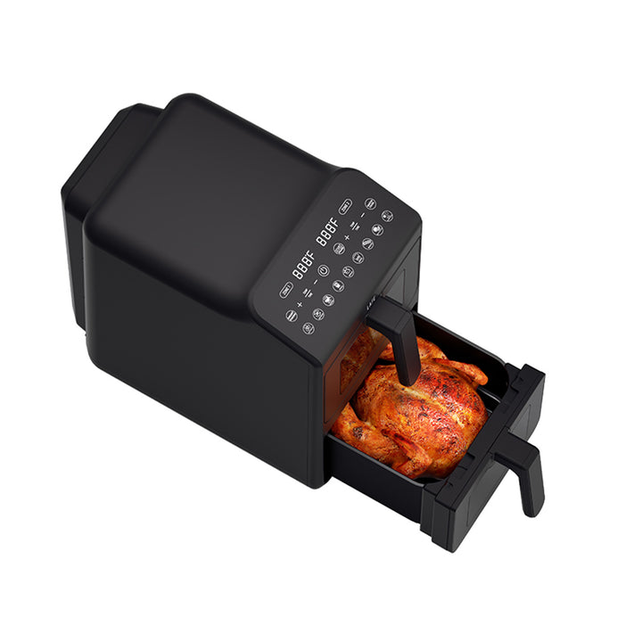 LAFE fettfri fritös, luftfritös, 2 kammare 5 L, effekt 2460 W, LCD-display, Dual Fry