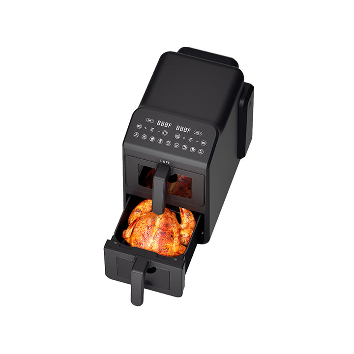 LAFE fettfri fritös, luftfritös, 2 kammare 5 L, effekt 2460 W, LCD-display, Dual Fry