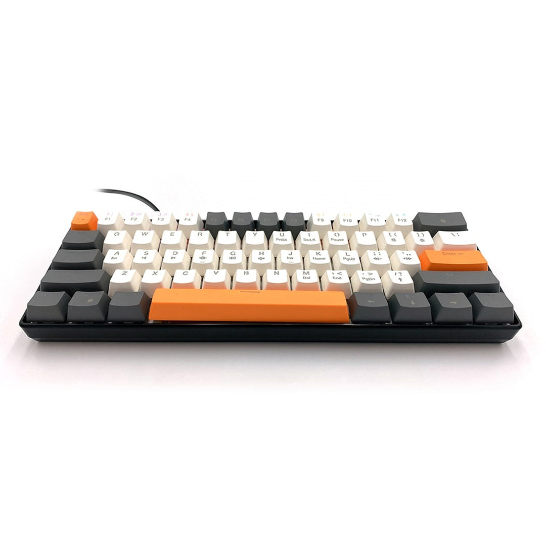 ZONE 61 – Mekanisk gamingtangentbord av typen short 60 %, mekaniska silent RED-brytare, färgad bakgrundsbelysning, 61 tangenter, USB-C, Mediatech