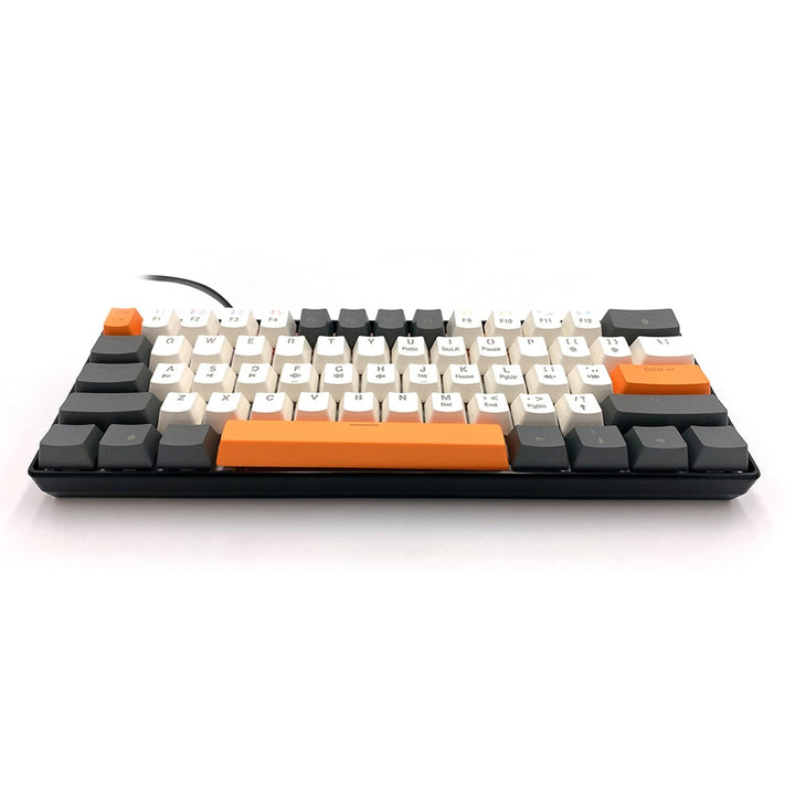 ZONE 61 – Mekanisk gamingtangentbord av typen short 60 %, mekaniska silent RED-brytare, färgad bakgrundsbelysning, 61 tangenter, USB-C, Mediatech