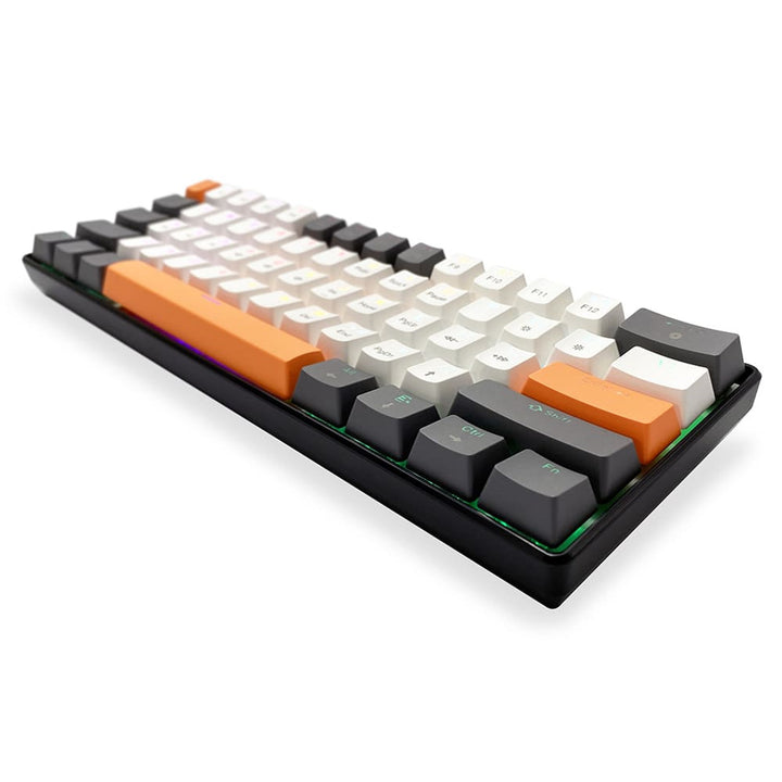 ZONE 61 – Mekanisk gamingtangentbord av typen short 60 %, mekaniska silent RED-brytare, färgad bakgrundsbelysning, 61 tangenter, USB-C, Mediatech