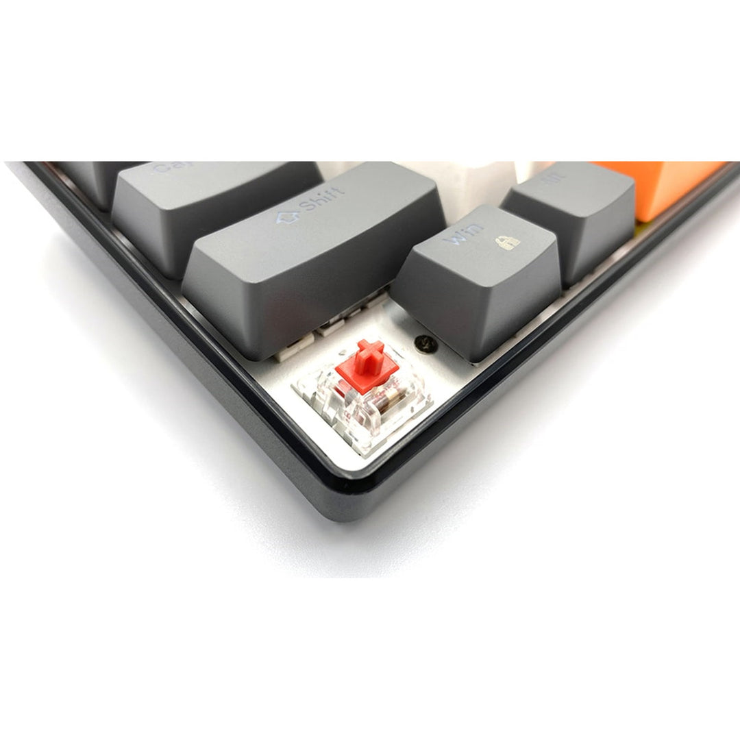 ZONE 61 – Mekanisk gamingtangentbord av typen short 60 %, mekaniska silent RED-brytare, färgad bakgrundsbelysning, 61 tangenter, USB-C, Mediatech