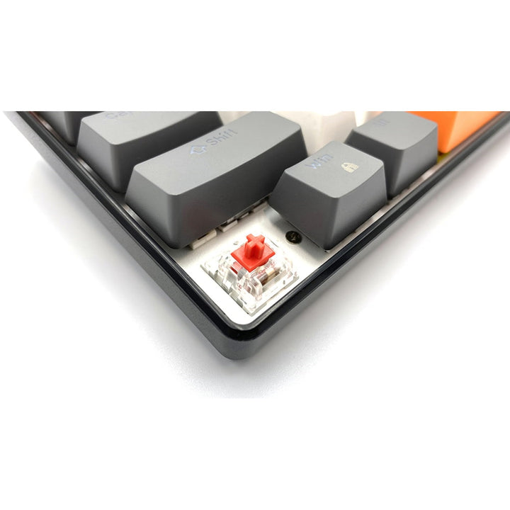 ZONE 61 – Mekanisk gamingtangentbord av typen short 60 %, mekaniska silent RED-brytare, färgad bakgrundsbelysning, 61 tangenter, USB-C, Mediatech