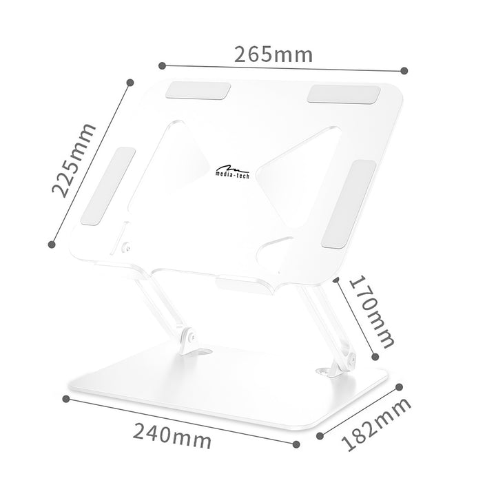 Justerbar, ergonomisk laptopstativ för 10-17 tum LAPTOP STAND MT2661W, Mediatech