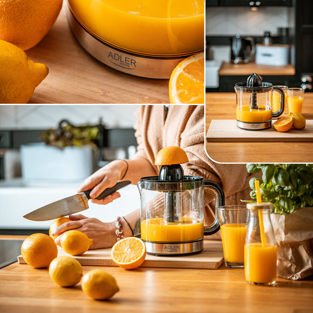 Citruspress Adler, kapacitet 1,2 l, maximal effekt 60 W, svart, AD 4012